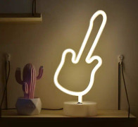 Nyhet Gitarr Neon Ljusskylt Batteri&usb Drivna Led Neon Bordslampor Varm