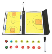 Hopfällbar Magnetisk Basketboll Coaching Board med Penna och Schackpjäser Strategimarkör Undervisningsverktyg
