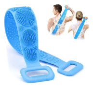 Silikon Ryggskrubbare För Dusch, Livsmedelsklassad Silikon Skonsam Exfoliering Och Massage, Halkfri Handtagsdesign Med Full Täckning (12x72Cm)