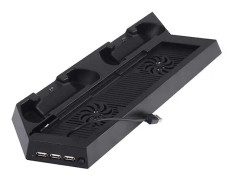Vertikalställ för PS4 med kylfläkt