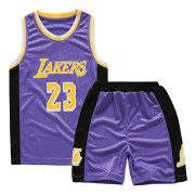 Lakers #23 Lebron James Jersey No.23 Basket Uniform Set Barn yz Purple S (120-130cm)