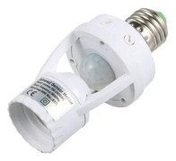 Känslig PIR-rörelsesensor E27 LED-lampa bas infraröd automatisk ljuslampa hållare strömbrytare för omklädningsrum tvättstuga garage badrumsgång trappor (E27)