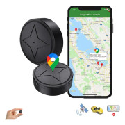 GPS Stark Magnetisk Tracker, GPS Stark Magnetisk Fordon Anti-Lost Tracker, Multi-Funktion Mini GPS Tracker för Fordon Ingen Prenumeration, Anti-Stöld Mikro GPS Spårningsenhet med Gratis App