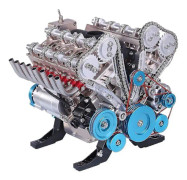 Vuxenharts prydnadsmodell Mini Inline Åttacylindrig motormodell byggsats leksak