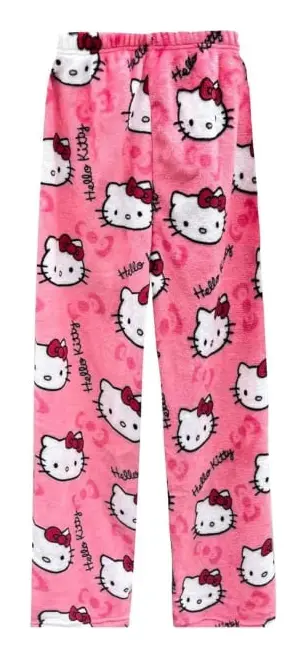 Söta Cartoon Pyjamasbyxor för Kvinnor - Heltryckad Flanell Varma Hemmapyjamas Graffitibyxor