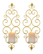 Väggljusstake Vägglampa Ljusstake Ljusstake Metall Ljusstake Set om 2, Vägg Tealight Holder Pelare Tealight Holder Pelare Ljus Levande