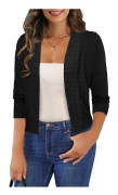 amee Dam 3/4 Ärm Klippt Kofta Tröjor Öppen Fram Bolero Korta Shrugs S-XL