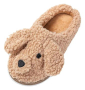 Pojkar Flickor Varma Plysch Djurtofflor Barn Vinter Inomhus Hushållsskor teddy dog 7-8 toddler