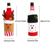 3 st jultomte-flaskhållare, stickade vinflaskhållare, söta juldekorationer