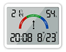 Magnetisk LCD Digital Aalarm Klocka Stor Skärm Med Temperatur Fuktighet Display(9905 Vit)