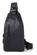 Crossbody Sling Ryggsäck Sling Väska Resa Vandring Bröst Väska H svart black