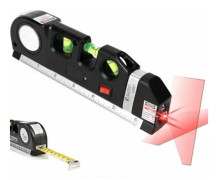 4 i 1 Vattenpass med Korsade Linjer, 9 Tums Måttband, Multifunktionslinjal, Liten och Batteridriven, Vertikal 45° och Horisontell, Självnivellerande Verktyg