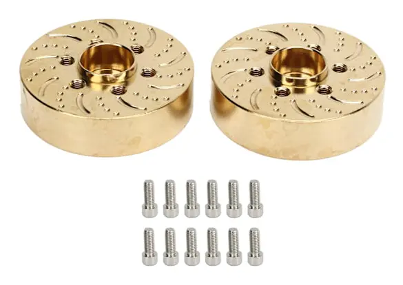 2 st mässingshjulvikter 1,9 2,2 tum RC Crawler Car Hex Hub Adapter Modelluppgraderingsdelar 12 mm