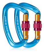 Uppgraderad Heavy Duty Screwgate Locking Climbing Carabiner Clip, Stor Aluminium D-Ring Hook för Camping, Bergsklättrare, Hängmatta, Utomhusutrustning &