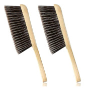 2-pack träbänkborste skorstensborste hästtagel bänkborste mjuka borst långt trähandtag dammborste