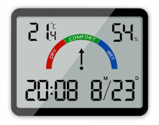 Multifunktionell elektronisk klocka med LCD-display och temperatur och