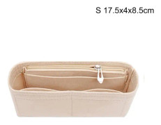 Multi-Pocket Women Insert Bag Handbag i filt tyg Beige Beige Beige S