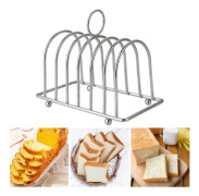 Brödställ Icke-deformerbart Loop Bärhandtag Non-stick Kulformade Fötter Rostfritt Stål 6 Fack Rostat Bröd Hållare