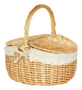 Picknickkorg med lock Shoppingkorg Vävda svampkorg Fruktkorg