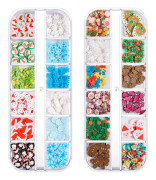Färgade paljetter Nagelkonst, Glitter Tunna paljettflingor Stickers, Julnageldekaler style 4