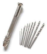 Mini handborr med 10 dockor mikro twist bits (0,8-3,0 mm) roterande verktyg, hobbyverktyg