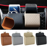 Bilförvaringsväska Bilens luftutloppsskräpsväska för mobiltelefonnyckelsolglasögonventil（Svart）