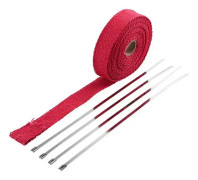 5M rulle glasfiber värmesköld motorcykel avgas termisk tejp header rör värme wrap tejp termiskt skydd med rostfria slipsar