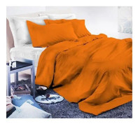 ELEGANT påslakanset, orange, dubbelt, mikrofiber - CP-EL-ARANCIO-2PST