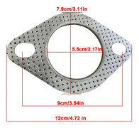 Högtemperatur Universal 2 Bult Avgasfläns Packning Grenrör Downpipe Tätning För Bilmotor Modifiering Rostfritt Stål Tätningsplatta