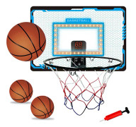 Hot Bee Inomhus Basketkorg för Sovrum, Mini Basketkorg för Barn och 3 Bollar Led-lampor Automatisk Poängräkning, Basketboll för Pojkar