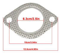 Högtemperatur Universal 2 Bult Avgasfläns Packning Grenrör Downpipe Tätning För Bilmotor Modifiering Rostfritt Stål Tätningsplatta