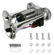 Truck Train Air Horn 600db Dubbla Trumpeter Super Högljudd Elektrisk Bil Air Horn Kit Med Kompressor