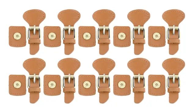 10 set läder sy på knappar stängningar läder tryckknappar sy på spänne för kappa jacka DIY läderhantverk