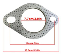 Högtemperatur universell 2 bult avgasfläns packning grenrör downpipe tätning för bilmotor modifiering rostfritt stål tätningsplatta