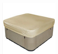 Vattentät polyester fyrkantig bubbelpoolöverdrag utomhus spaöverdrag fyrkantig beige(228*228*30cm)