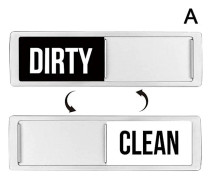 Diskmedelskylt Clean Dirty Sign som visar om disken är ren eller smutsig (silver)