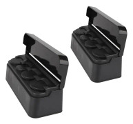 Svart Bärbar Bil Mynthållare Förvaringslåda Myntarrangör med Lock (2-pack)