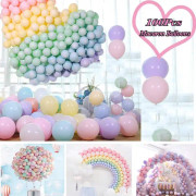 Elegant Pastell Macaron Set, 100 st 12 " Pastellfärgade Ballonger För Födelsedagsfestdekoration, Bröllop, Baby Shower, Giftfri Latex, Hållbar &