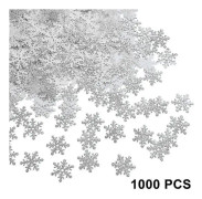Juldekoration 1000 st snöflingor konfetti dekorationer-jul vinter snöfest