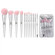 Glitter Makeup Brushes Sets -11pcs Cosmetic Brushes Set Bling Crystal Silver Makeup Brushes Set
