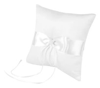 Pärlbroderad bröllopsringskudde, mjuk satin ger en touch av lyx till din stora dag (Vit, 20*20 cm)