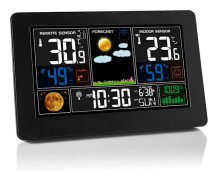 Trådlös väderstation med utomhussensor, digital färgskärm, inomhus- och utomhustermometer, hygrometer, trådlös väderstation med