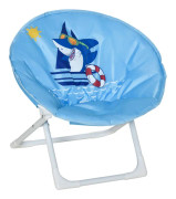 Morres Moonchair campingstolar barnmånestol hopfällbar barnfällbar stol hopfällbar inom- och utomhus för småbarnstjej pojke stålblå Ø50 x 49H cm