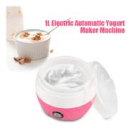 220V 1L Elektrisk Automatisk Yoghurtmaskin Yoghurt DIY Verktyg Plastbehållare CN-kontakt (Rosa)