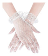 Kvinnors spets handskar bröllop blommig mesh elegant sommar bröllop handskar tebjudning opera