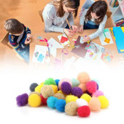200 st Pompoms DIY Flerfärgade Söta Fluffiga Bollar för Hantverk Leksaker Handgjorda Dockor Girlang Dekoration Tillbehör Present