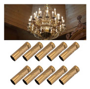 10 st E14 metallrör för ljuslamphållare Lampbas Belysningstillbehör 25x80mm Guld Brons