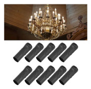 10 st E14 metallrör för ljuslamphållare Lampbas Belysningstillbehör 25x80mm Svart