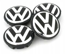 4-Pack - Volkswagen VW Navkapslar / Hjulnav Emblem - Bil Silver