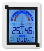 LCD-pekskärm väderklocka digital temperatur hygrometer